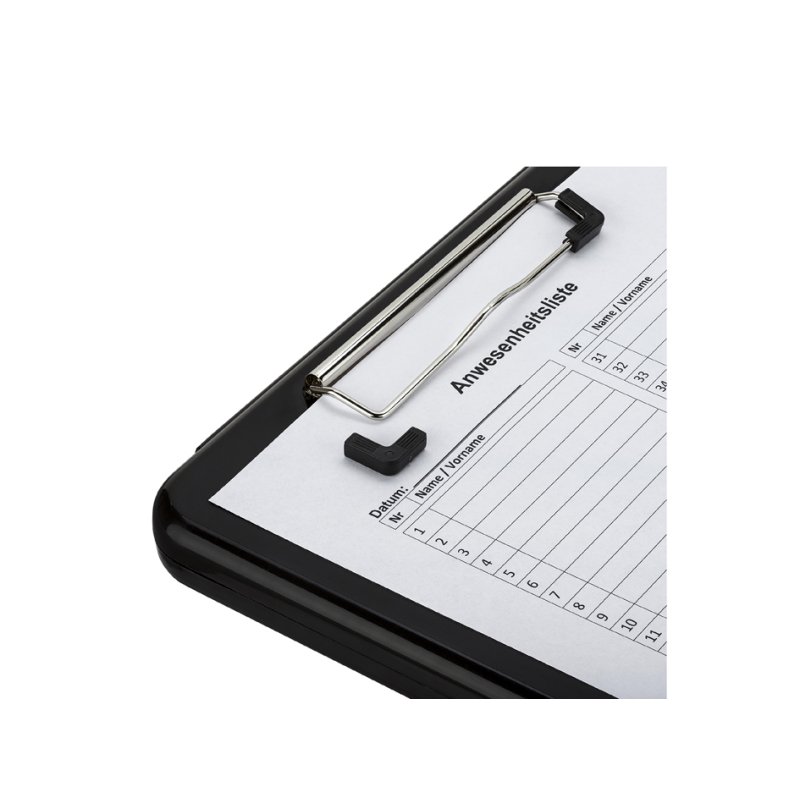 Läufer clipboard A4, black, with storage compartment